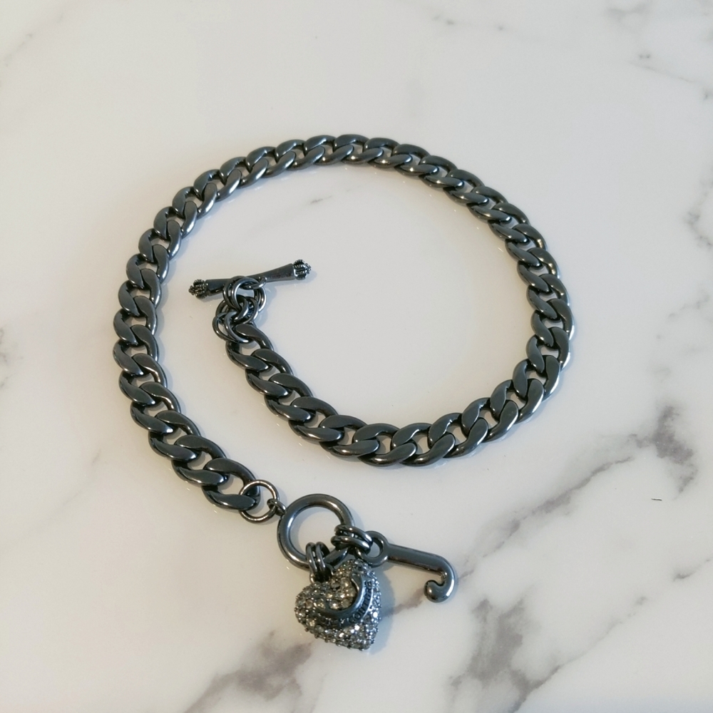 Juicy Couture Bling Gunmetal Pendant Chain